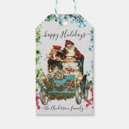 Prettige feestdagen Aangepaste Chic  Ephemera Cadeaulabel