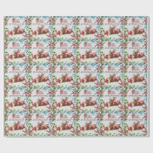 Prettige feestdagen Aangepaste Chic  Ephemera Cadeaupapier (Vlak)