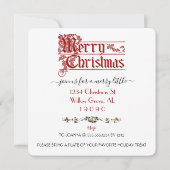 Prettige feestdagen Aangepaste Chic  Ephemera Kaart (Achterkant)