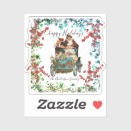 Prettige feestdagen Aangepaste Chic  Ephemera Sticker