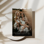 Prettige Feestdagen | Aangepaste Elegante Script F Feestdagenkaart