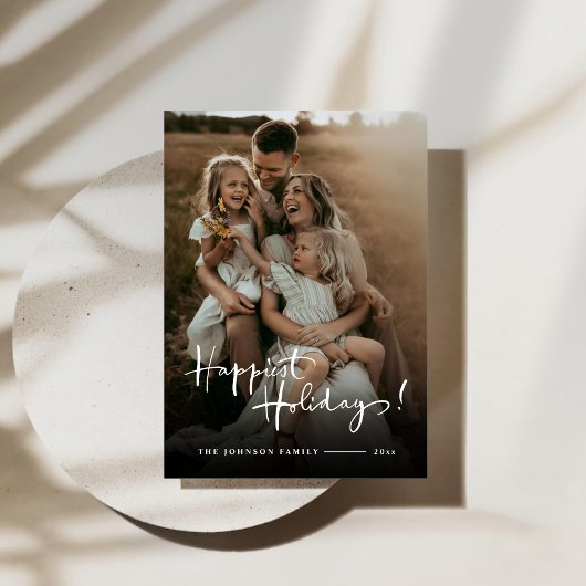 Prettige Feestdagen | Aangepaste Elegante Script F Feestdagenkaart