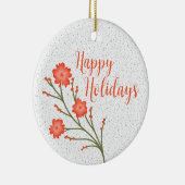 Prettige feestdagen Aangepaste Familiefoto Kerstmi Keramisch Ornament (Rechts)