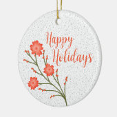 Prettige feestdagen Aangepaste Familiefoto Kerstmi Keramisch Ornament (Links)