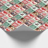 prettige feestdagen Aangepaste familienaam en 4 fo Cadeaupapier (Hoek)