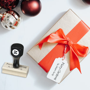 Prettige feestdagen Aangepaste familienaam Merry C Rubberstempel