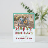 Prettige feestdagen aangepaste foto en naam briefk (Staand voorkant)