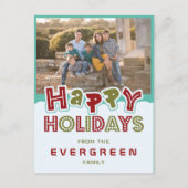 Prettige feestdagen aangepaste foto en naam briefk (Voorkant)