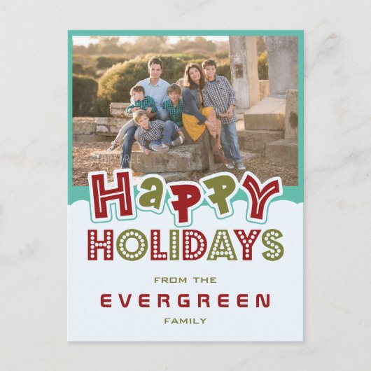 Prettige feestdagen aangepaste foto en naam briefk (Voorkant)