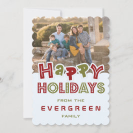 Prettige feestdagen aangepaste foto- en naamkaart feestdagenkaart