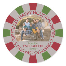 Prettige feestdagen aangepaste foto- en naamsticke