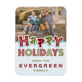 prettige feestdagen aangepaste foto- en tekstmagne magneet