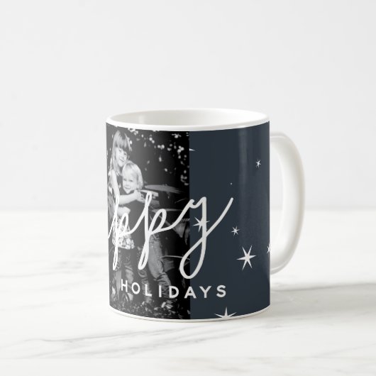 Prettige feestdagen Aangepaste foto Holiday Star M Koffiemok (Voorkant rechts)