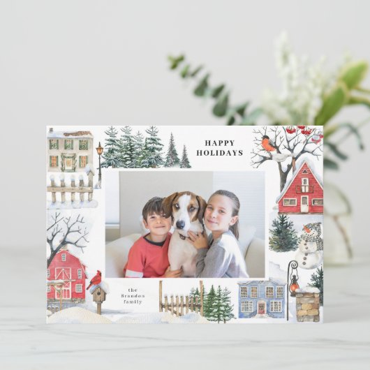 Prettige feestdagen Aangepaste foto © Kaart (Staand voorkant)