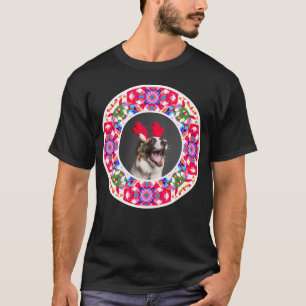 Prettige feestdagen Aangepaste foto Kerstmis Pet D T-shirt