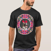 Prettige feestdagen Aangepaste foto Kerstmis Pet D T-shirt (Voorkant)
