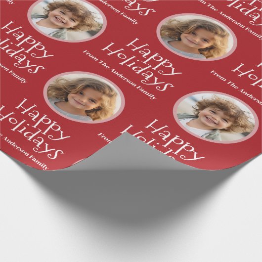 Prettige feestdagen Aangepaste foto met Whimsical Cadeaupapier (Hoek)