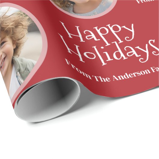 Prettige feestdagen Aangepaste foto met Whimsical Cadeaupapier (Rol Hoek)