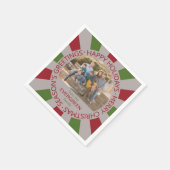 Prettige feestdagen aangepaste foto & naam papiere servetten (Hoek)