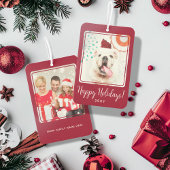 Prettige feestdagen Aangepaste foto? Rood Twee Zij Luchtverfrisser