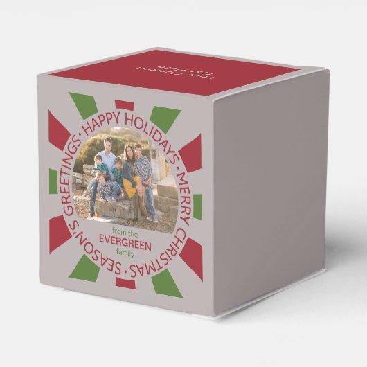 Prettige feestdagen aangepaste foto & tekst gunstv bedankdoosjes (Achterkant)