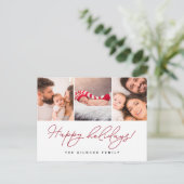 Prettige feestdagen Aangepaste foto's Rood script (Staand voorkant)