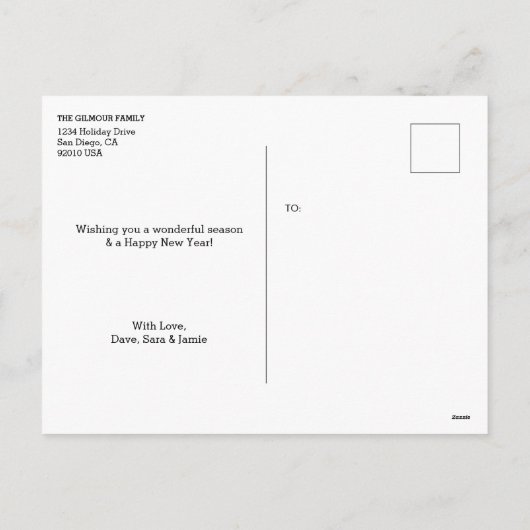 Prettige feestdagen Aangepaste foto's Rood script (Achterkant)