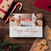 Prettige feestdagen Aangepaste foto's Rood script