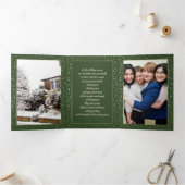 prettige feestdagen. Aangepaste foto's voor zakeli Drieluik Wenskaart (Binnen)