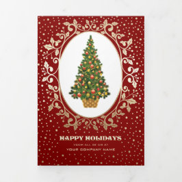 prettige feestdagen. Aangepaste foto's voor zakeli Drieluik Wenskaart