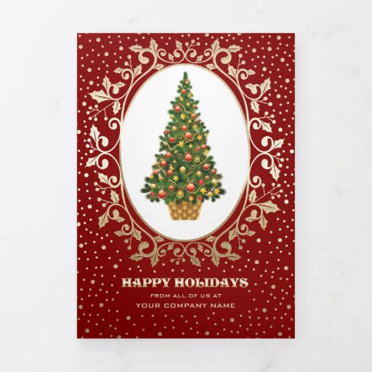 prettige feestdagen. Aangepaste foto's voor zakeli Drieluik Wenskaart (Cover)