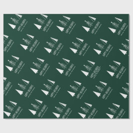 Prettige feestdagen Aangepaste groene feestelijke Cadeaupapier