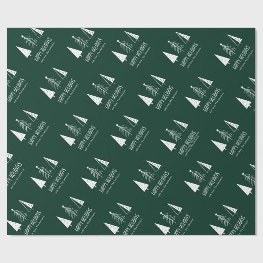 Prettige feestdagen Aangepaste groene feestelijke  Cadeaupapier (Vlak)