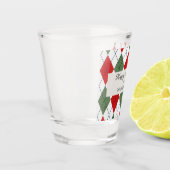 Prettige feestdagen aangepaste kerst artyle patroo shot glas (Links)