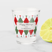 Prettige feestdagen aangepaste kerst artyle patroo shot glas (Voorkant)