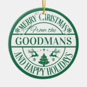 Prettige feestdagen Aangepaste kerst familie aande Keramisch Ornament (Voorkant)