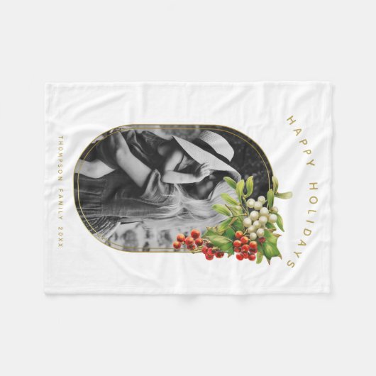 prettige feestdagen aangepaste kerstfeestdagen fleece deken (Voorkant (Horizontaal))