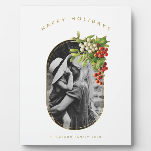 prettige feestdagen aangepaste kerstfeestdagen fotoplaat (Voorkant)