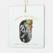 prettige feestdagen aangepaste kerstfeestdagen keramisch ornament (Links)