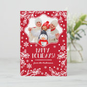 prettige feestdagen. Aangepaste kerstflatfotokaart Feestdagenkaart (Staand voorkant)