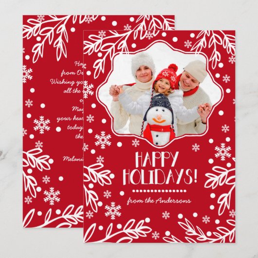 prettige feestdagen. Aangepaste kerstflatfotokaart Feestdagenkaart (Voorkant / Achterkant)