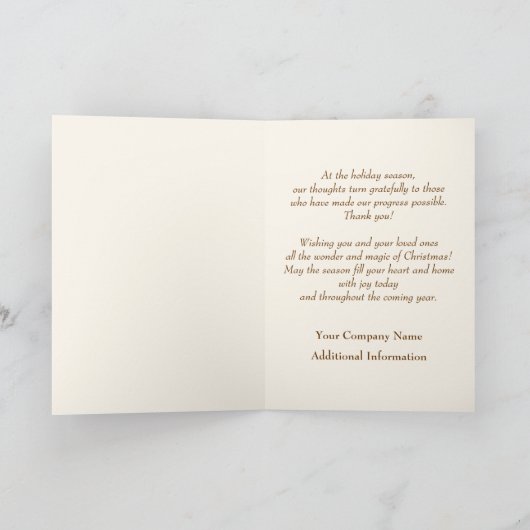 prettige feestdagen. Aangepaste Logo bedrijfs Kaar Feestdagen Kaart (Binnen)