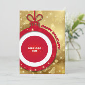 prettige feestdagen. Aangepaste Logo bedrijfs Kaar Kaart (Staand voorkant)