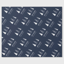 Prettige feestdagen Aangepaste marine feestelijke Cadeaupapier