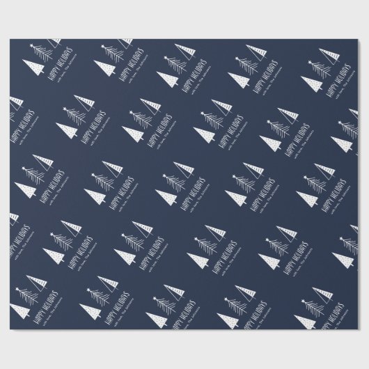 Prettige feestdagen Aangepaste marine feestelijke  Cadeaupapier (Vlak)