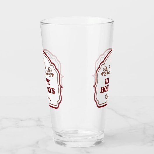 Prettige feestdagen Aangepaste naam Glas (Rechts)