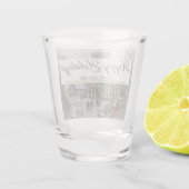 Prettige feestdagen aangepaste nostalgische kersts shot glas (Achterkant)