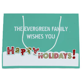 Prettige feestdagen aangepaste tekst geschenkzak large cadeautasje