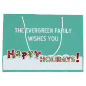 Prettige feestdagen aangepaste tekst geschenkzak large cadeautasje (Achterkant)