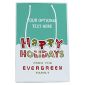 Prettige feestdagen aangepaste tekst geschenkzak medium cadeauzakje (Voorkant)